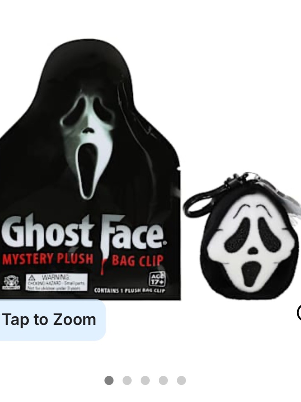 Ghost Face Mystery Plush Bag Clip Keychain